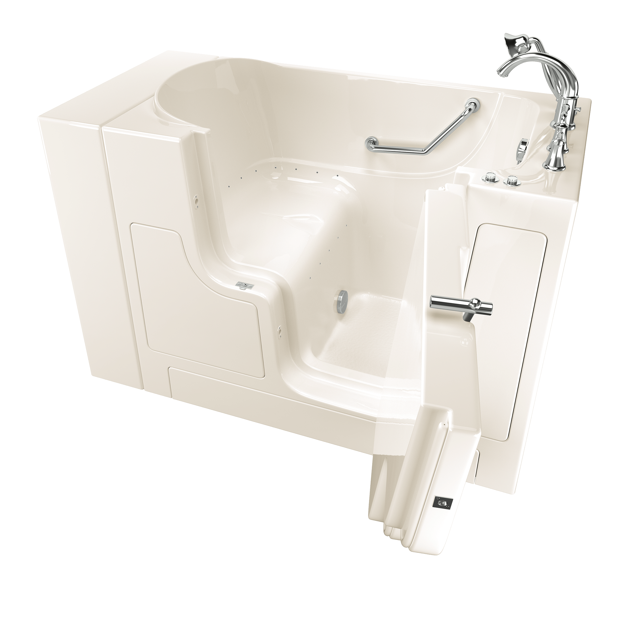 Gelcoat Value Series 30 x 52 -Inch Walk-in Tub With Air Spa System - Right-Hand Drain With Faucet
